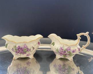 Hammersley Victorian Violets sugar creamer England