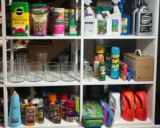 Variety of cleaning & gardening supplies 