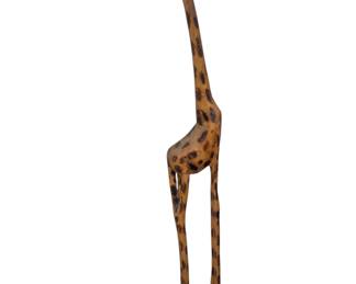 Wood carved tall giraffe 