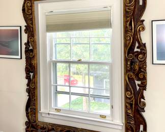 Large antique ornate wood carved frame 