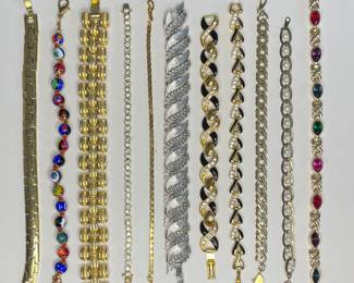 Bracelets includes Coro, Swarovski, Milefiori
