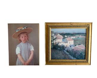 "Child in Straw Hat" wood print by Mary Cassatt