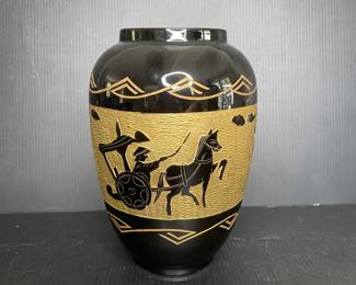 Black gold laquer vase