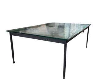 Contempary style metal and glass top coffee table 