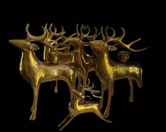 Brass Reindeer candle holders