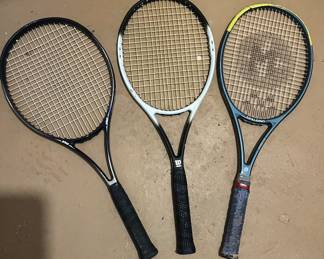 Tennis racquets: Prince, Spaulding, Wilson 