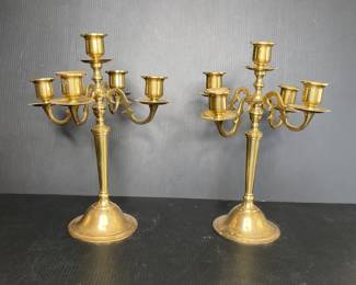 Brass candelabras 