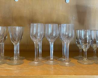 Assorted glass cordial glasses 
