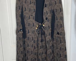 Loewe vintage cape, dress & belt. 3 piece set 