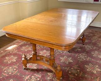Antique Oak pedestal dining table 
