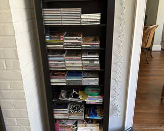 DVD's, VHS's and CD's and display unit