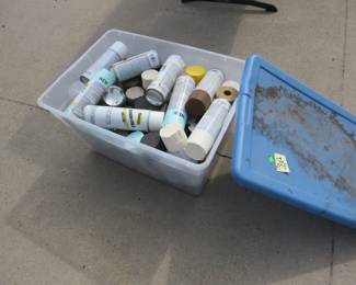 Lot 122. Tote of paint and more