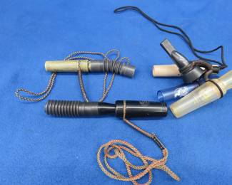 Lot 479. Game calls including deer, coyote, goose, and duck