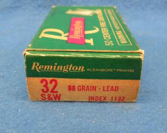 Lot 337. 50 Remington 32 S & W. 88 grain. Box is in good condition.