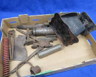 Lot 184. Old axe head, scale , and more