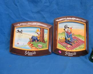 Lot 213. Two Vacuform Schmidt beer signs