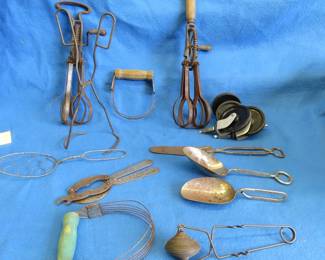 Lot 324. Antique kitchen utensils