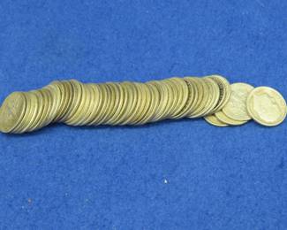 Lot 169. 50 silver Roosevelt dimes
