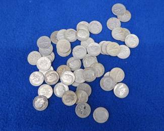 Lot 83. 50 silver Roosevelt dimes