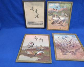 Lot 55. Four wildlife prints by Lynn Bogue Hunt or Roland Clark. Three are 10 1/2" x 11 1/2" and one is 11" x 10"