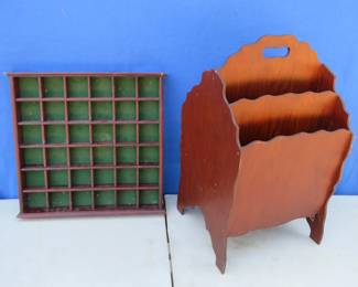 Lot 246. Magazine basket and a wooden knick-knack box
