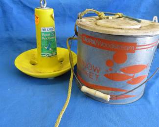 Lot 325. 15 Lb. anchor and an Old Pal minnow bucket