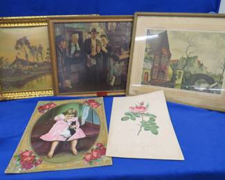 Lot 232. Framed and unframed wall art