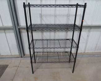 Lot 424. Four-shelf wire storage unit rated at 350 pounds per shelf. 54" x 36" x 14".