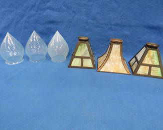 Lot 271. Six glass shades. All glass is good.
