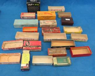 Lot 297. Fishing lure empty boxes. Both old and new.