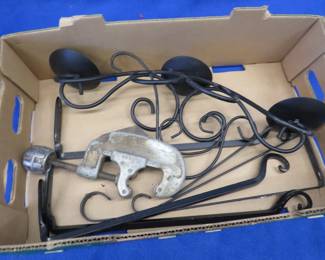 Lot 441. Candle holder, flower hangers, and a tubing cutter