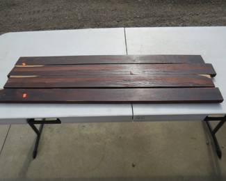 Lot 110. Four pieces of Cocobolo wood 41" x 3" x 3/4". Cocobolo, an extremely hard tropical wood, sells online for $11 for one 6" x 1 1/2" x 1 1/2" piece.
