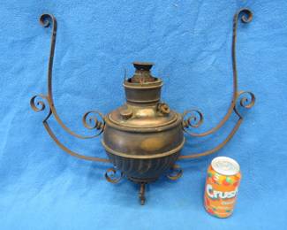 Lot 476. Miller Juno hanging lamp . Small crack as pictured and one missing fastener.