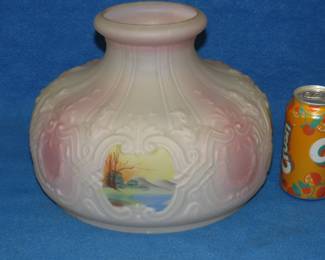 Lot 433. Aladdin N550 fancy Swiss scenic lamp shade in very good condition