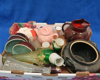 Lot 54. Vintage glassware and pottery