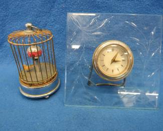 Lot 466. Two working small desk clocks. Unknown makers.