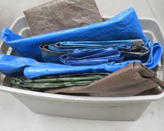 Lot 422. Large tote filled with tarps