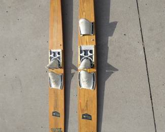 Lot 470. Thompson Gold Crown Concave water skis. Includes slalom ski.