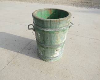 Lot 170. Ice cream making wooden bucket. 19" tall.