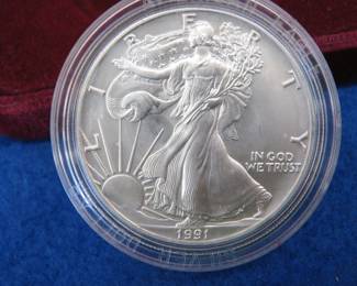 Lot 88. 1991 Silver Eagle. One ounce of fine silver.