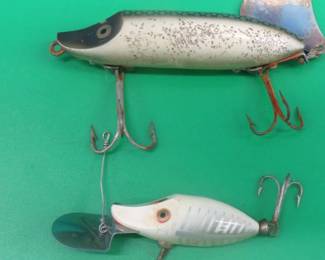 Lot 41. Heddon 3 1/4" Flaptail Jr, and a Heddon, 1 5/8" Go-Deeper Baits