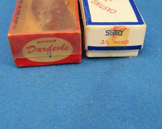 Lot 483. Sparkling Minnow and Daredevil baits in boxes