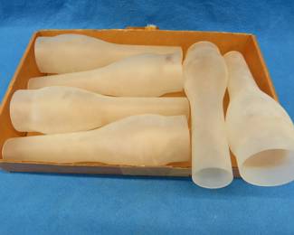 Lot 270. Six 12" tall frosted glass chimneys