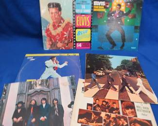 Lot 142. Six old albums, including Elvis and The Beatles