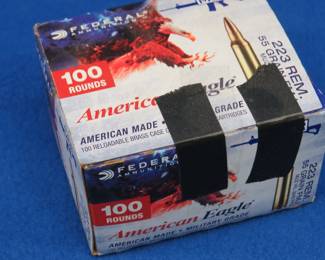 Lot 60. Approx. (Open Box) 100 American Eagle 223 Rem rounds