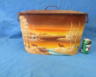 Lot 147. Galvanized boiler with a hand-painted scene by Jake or Burnette Overbeek