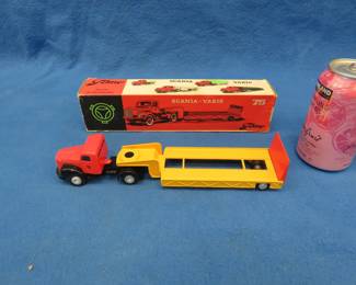 Lot 231. 1960s Tekno truck and trailer model in original box. Made in Denmark.