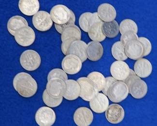 Lot 89. 48 silver Roosevelt dimes