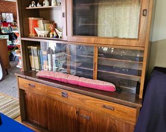 MCM two-part China cabinet.