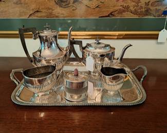 MINT CONDITION ENGLISH SILVERPLATE TEA SET